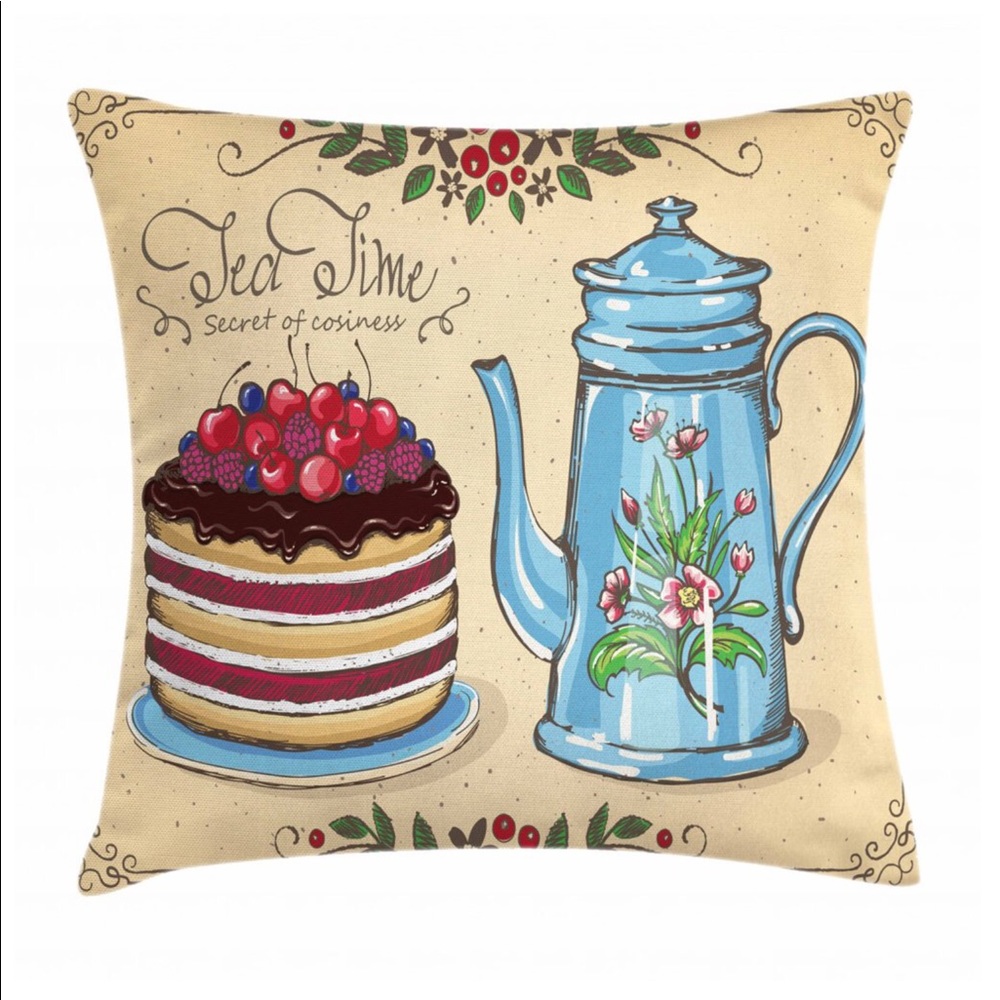 Tea Time 16” x 16” inch pillow cover